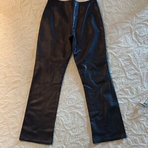 Vintage Black Leather Women's Pants